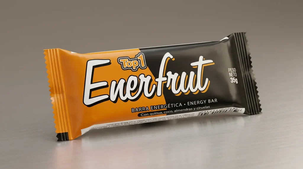 Empaque individual Enerfrut Top1 diseñado por Santiago Avila S.