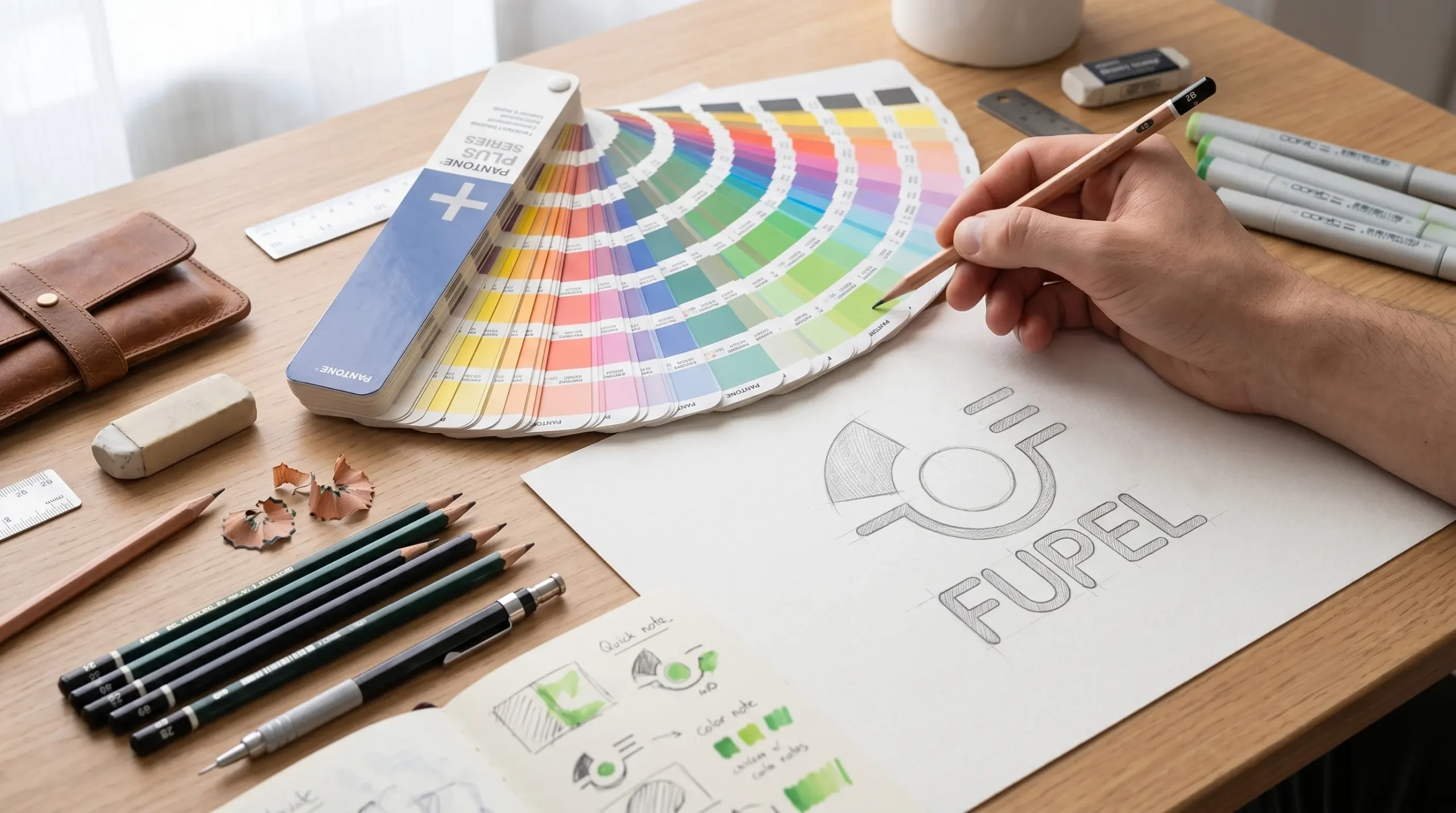 Diseño de identidad visual corporativa y rebranding para Fupel, diseñado por Santiago Ávila Sandoval de Fiorum, mostrando la marca aplicada en una máquina de impresión flexográfica de empaques plásticos sostenibles.