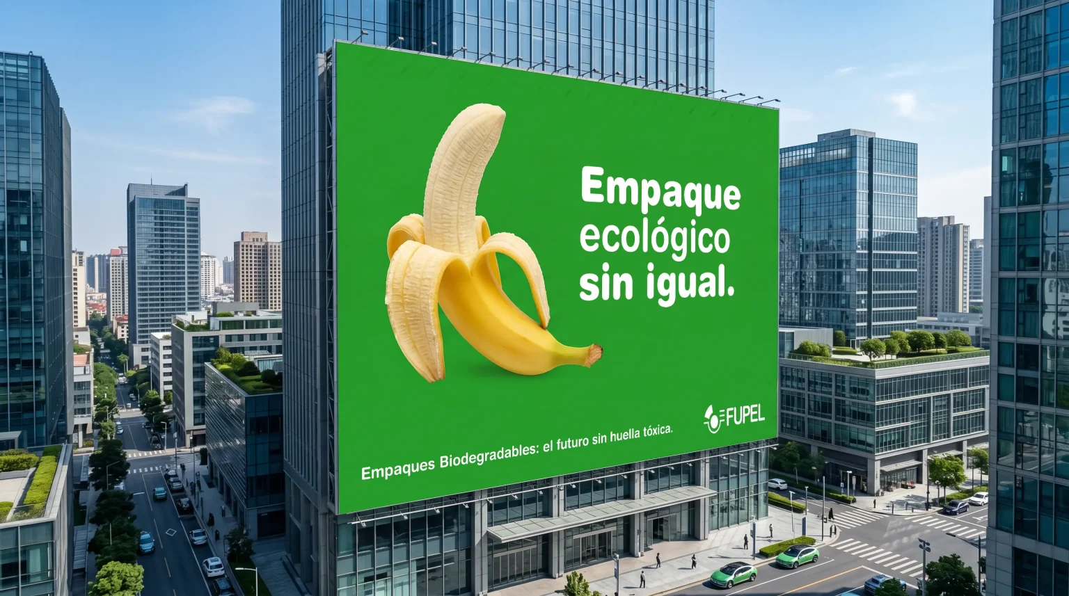 Valla publicitaria Empaque ecológico sin igual de Fupel por Santiago Avila