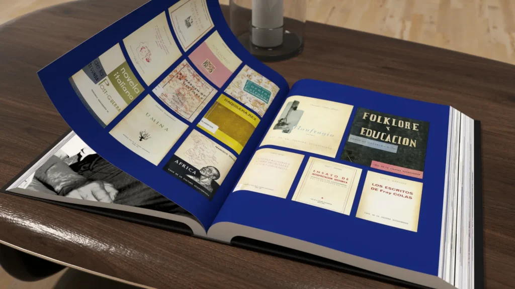 Libro Huellas que no cesan de la CCE diseñado por Santiago Avila S.