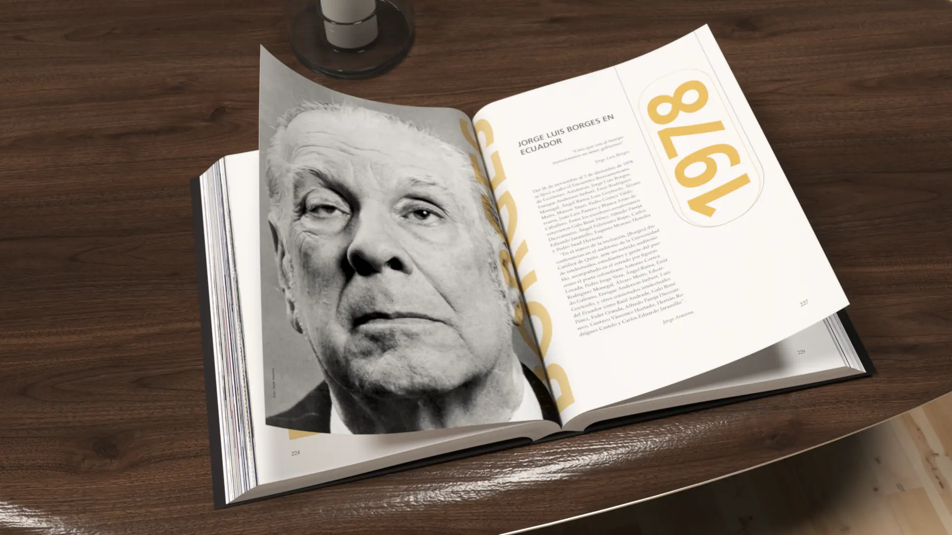 Libro Huellas que no cesan de la CCE diseñado por Santiago Avila S.
