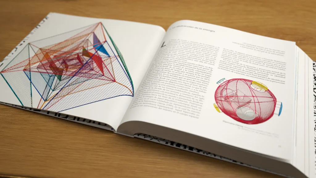 Libro del artista ecuatoriano Estuardo Maldonado diseñado por Santiago Avila Sandoval